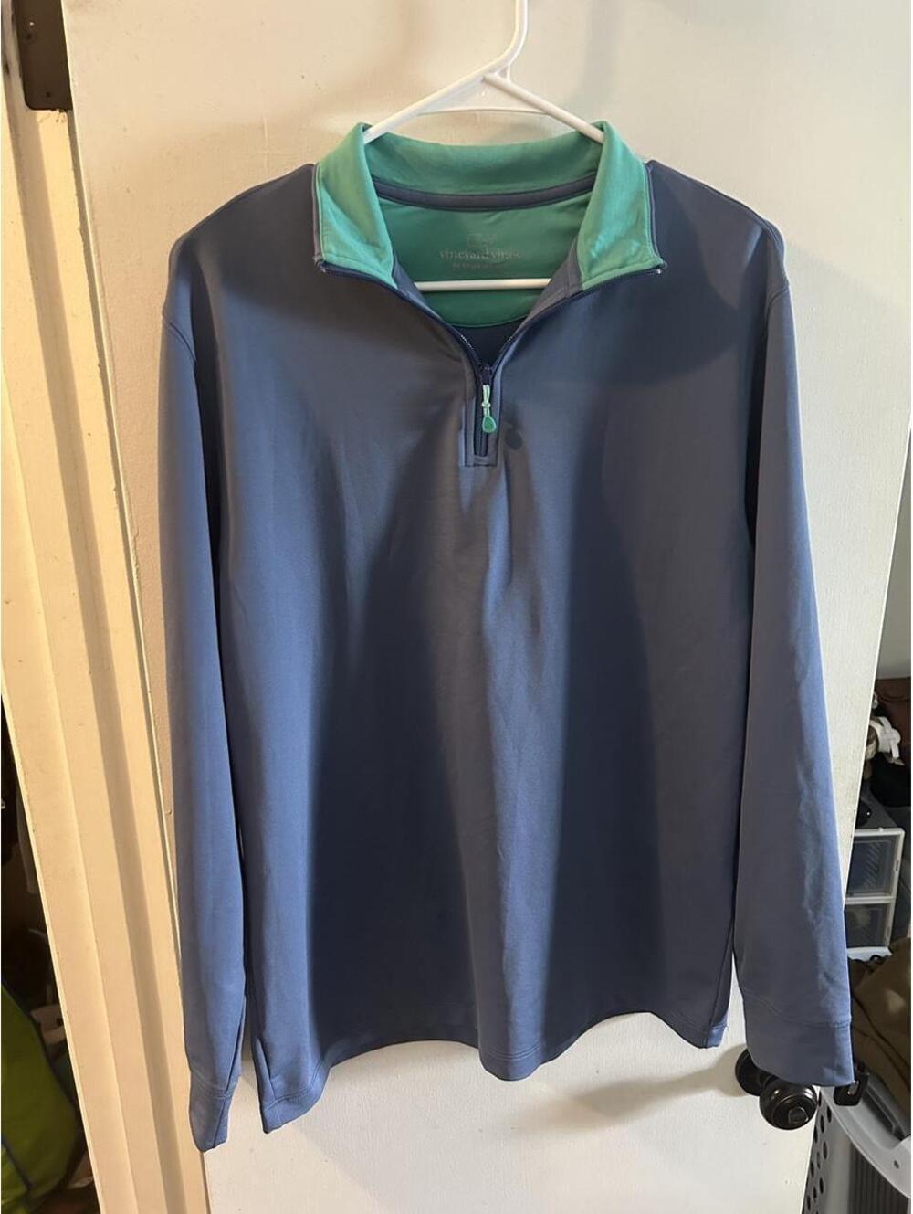 Vineyard Vines blue & green quarter zip jacket size S